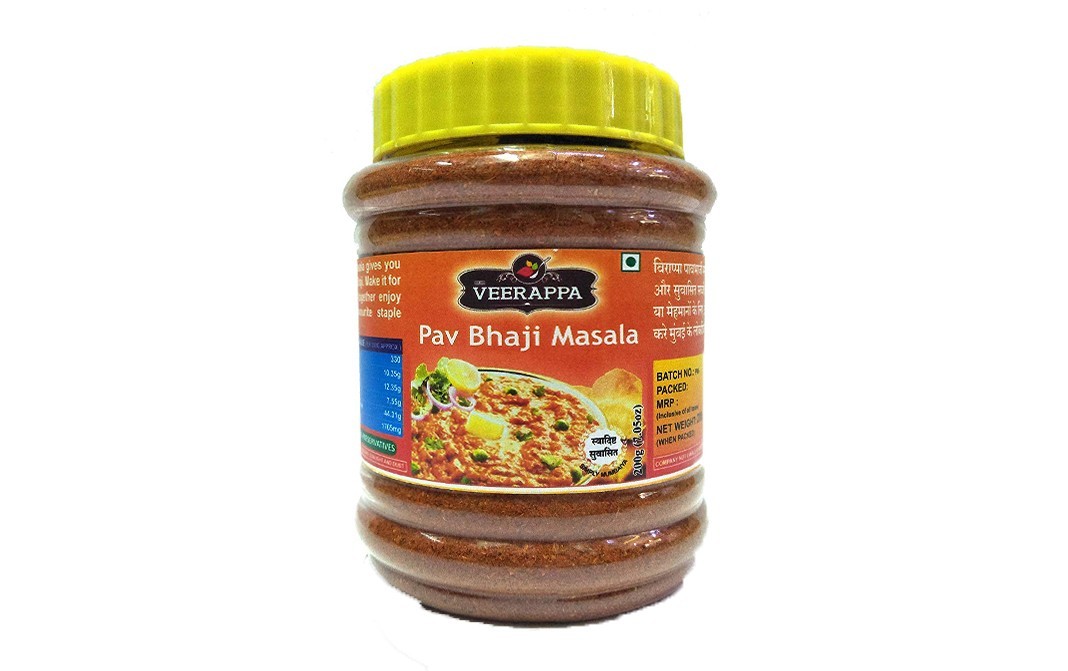 Veerappa Pav Bhaji Masala    Plastic Jar  200 grams